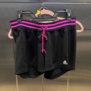 Adidas Black Shorts with Vibrant Pink Details